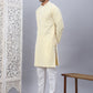 Men's Yellow Chikankari Embroidered and Sequence Kurta with Pyjama