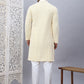 Men's Yellow Chikankari Embroidered and Sequence Kurta with Pyjama