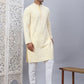 Men's Yellow Chikankari Embroidered and Sequence Kurta with Pyjama