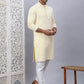 Men's Yellow Chikankari Embroidered and Sequence Kurta with Pyjama