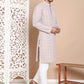 Sequin Embroidered Pure Cotton Kurta with Pyjamas ( JOKP P 5096Grey )