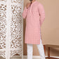 Sequin Embroidered Pure Cotton Kurta with Pyjamas ( JOKP P 5096Peach )