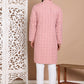 Sequin Embroidered Pure Cotton Kurta with Pyjamas ( JOKP P 5096Peach )