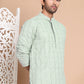 Sequin Embroidered Pure Cotton Kurta with Pyjamas ( JOKP P 5096Pista )