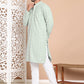 Sequin Embroidered Pure Cotton Kurta with Pyjamas ( JOKP P 5096Pista )
