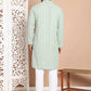 Sequin Embroidered Pure Cotton Kurta with Pyjamas ( JOKP P 5096Pista )