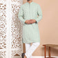 Sequin Embroidered Pure Cotton Kurta with Pyjamas ( JOKP P 5096Pista )