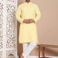 Sequin Embroidered Pure Cotton Kurta with Pyjamas ( JOKP P 5096Yellow )