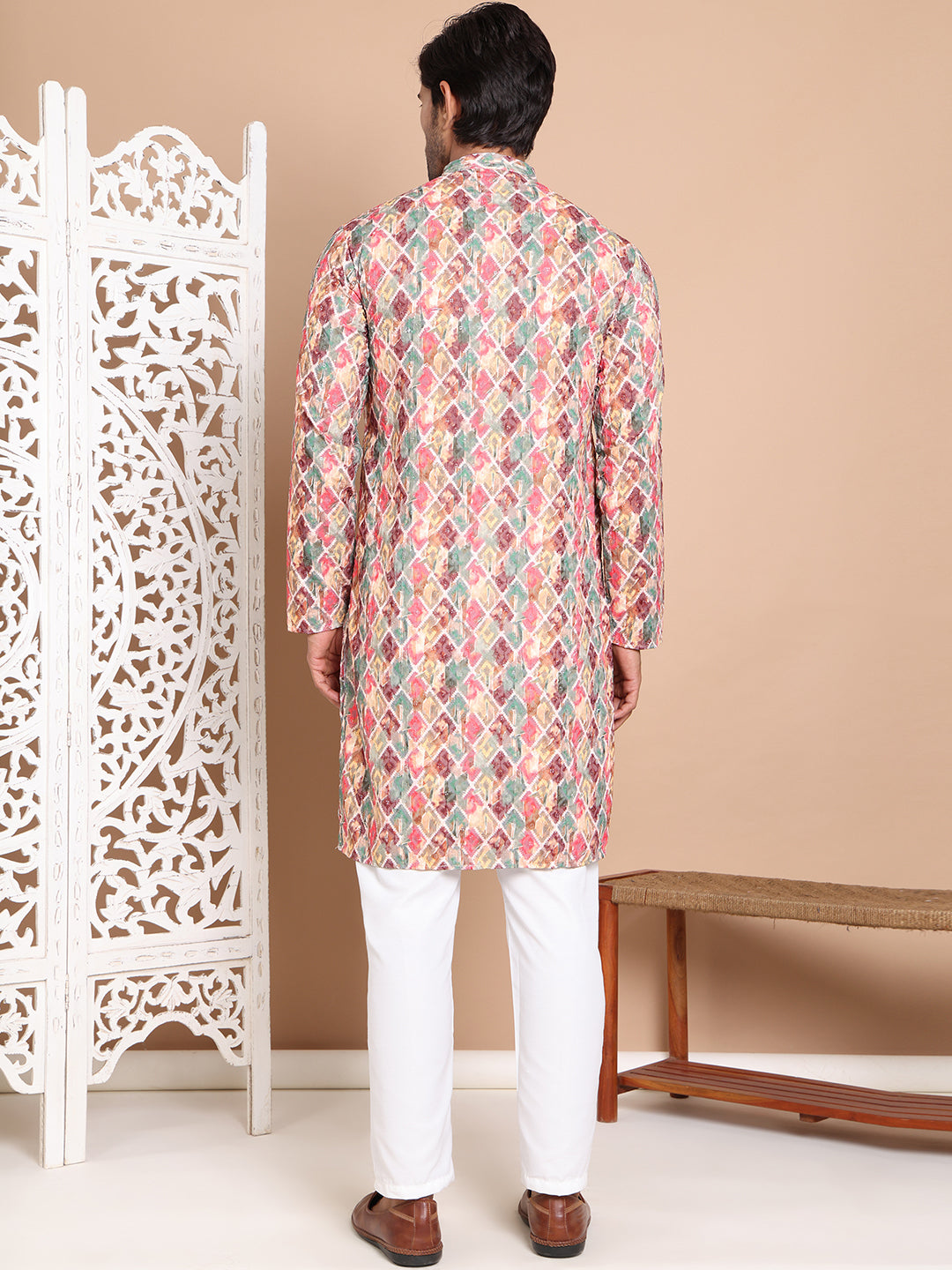 Printed and Emrbroidered Kurta Pyjama Set ( JOKP P 5097Multi )