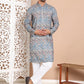Printed and Emrbroidered Kurta Pyjama Set ( JOKP P 5097Olive )