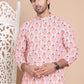 Printed and Emrbroidered Kurta Pyjama Set ( JOKP P 5097Peach )