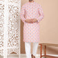 Printed and Emrbroidered Kurta Pyjama Set ( JOKP P 5097Peach )
