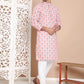 Printed and Emrbroidered Kurta Pyjama Set ( JOKP P 5097Peach )