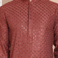 Embroidered and Sequence Kurta with Pyjama For Men ( JOKP P 5098Brown ) [FF] [J-2-3]