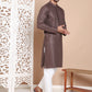 Embroidered and Sequence Kurta with Pyjama For Men ( JOKP P 5098Coffee ) [FF] [J-2-3]