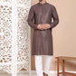 Embroidered and Sequence Kurta with Pyjama For Men ( JOKP P 5098Coffee ) [FF] [J-2-3]