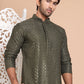 Embroidered and Sequence Kurta with Pyjama For Men ( JOKP P 5098Mehndi ) [FF] [J-2-3]