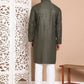 Embroidered and Sequence Kurta with Pyjama For Men ( JOKP P 5098Mehndi ) [FF] [J-2-3]