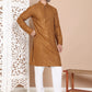 Embroidered and Sequence Kurta with Pyjama For Men ( JOKP P 5098Mustard ) [FF] [J-2-3]