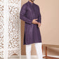 Embroidered and Sequence Kurta with Pyjama For Men ( JOKP P 5098Purple ) [FF] [J-2-3]