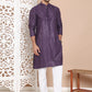 Embroidered and Sequence Kurta with Pyjama For Men ( JOKP P 5098Purple ) [FF] [J-2-3]