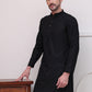 Embroidered Cotton Kurta with Pyjama ( JOKP P 5099Black )