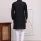 Embroidered Cotton Kurta with Pyjama ( JOKP P 5099Black )