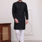Embroidered Cotton Kurta with Pyjama ( JOKP P 5099Black )