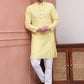 Embroidered Cotton Kurta with Pyjama ( JOKP P 5099Lemon )