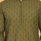 Embroidered Cotton Kurta with Pyjama ( JOKP P 5099 Olive )
