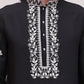Floral Embroidered Kurta Pyjama Set ( JOKP P 5100Black )