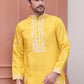 Floral Embroidered Kurta Pyjama Set ( JOKP P 5100Yellow )