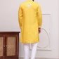 Floral Embroidered Kurta Pyjama Set ( JOKP P 5100Yellow )