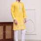 Floral Embroidered Kurta Pyjama Set ( JOKP P 5100Yellow )
