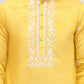 Floral Embroidered Kurta Pyjama Set ( JOKP P 5100Yellow )