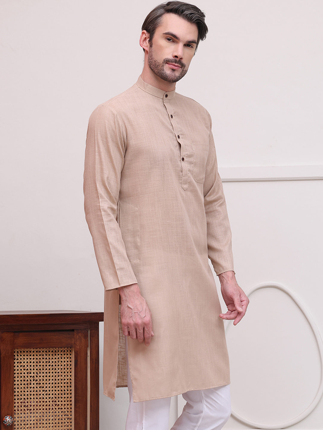 Pure Cotton Solid Kurtas ( KO 5101Beige )