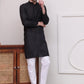 Pure Cotton Solid Kurta Pyjama Set ( JOKP P 5101Black )