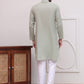 Pure Cotton Solid Kurta Pyjama Set ( JOKP P 5101Pista )