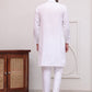 Pure Cotton Solid Kurta Pyjama Set ( JOKP P 5101White )