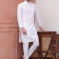 Pure Cotton Solid Kurta Pyjama Set ( JOKP P 5101White )