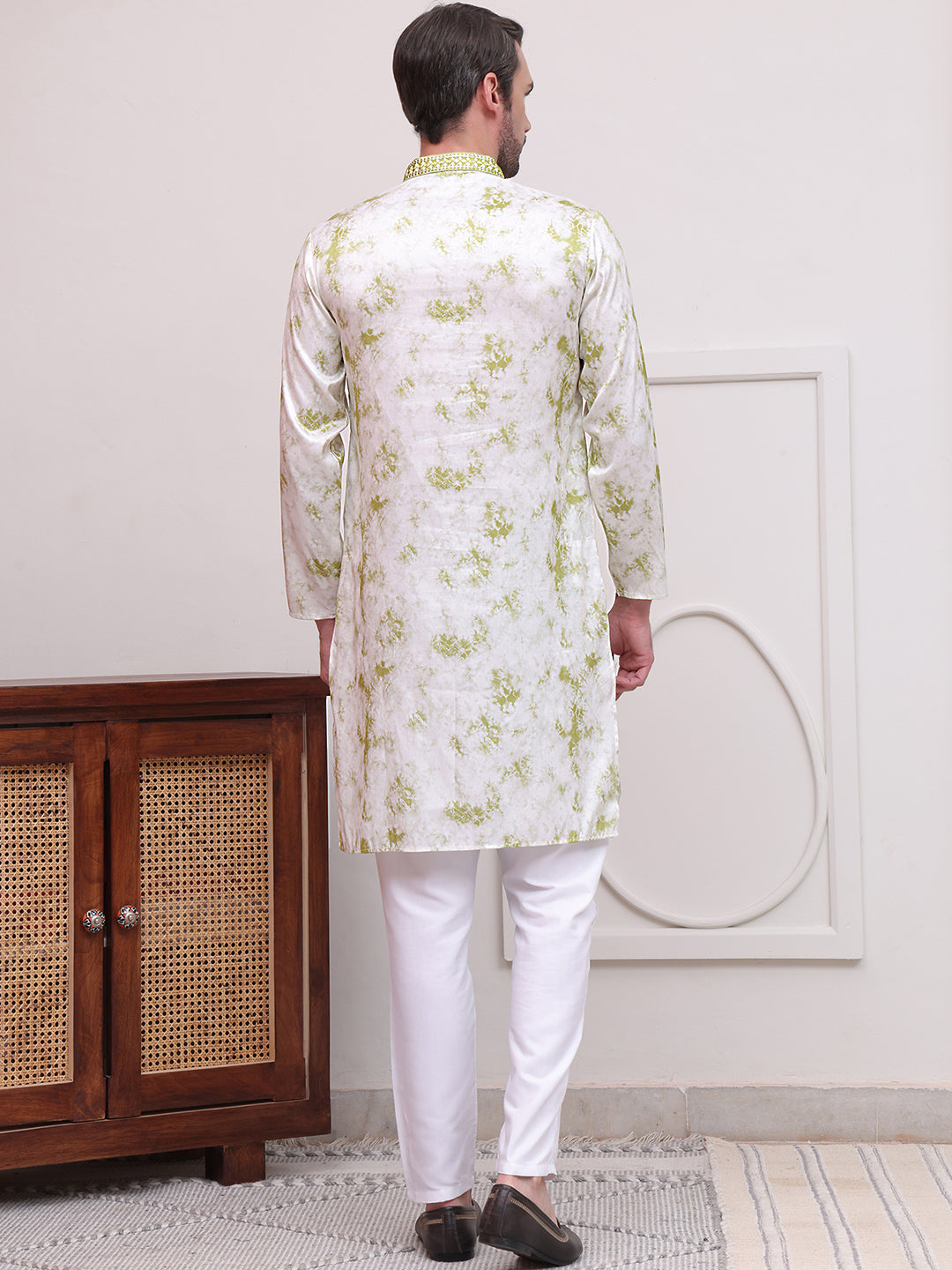 Stone Print With Embroidered kurta Set ( JOKP P 5102Green )
