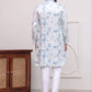 Stone Print With Embroidered kurta Set ( JOKP P 5102Sky )