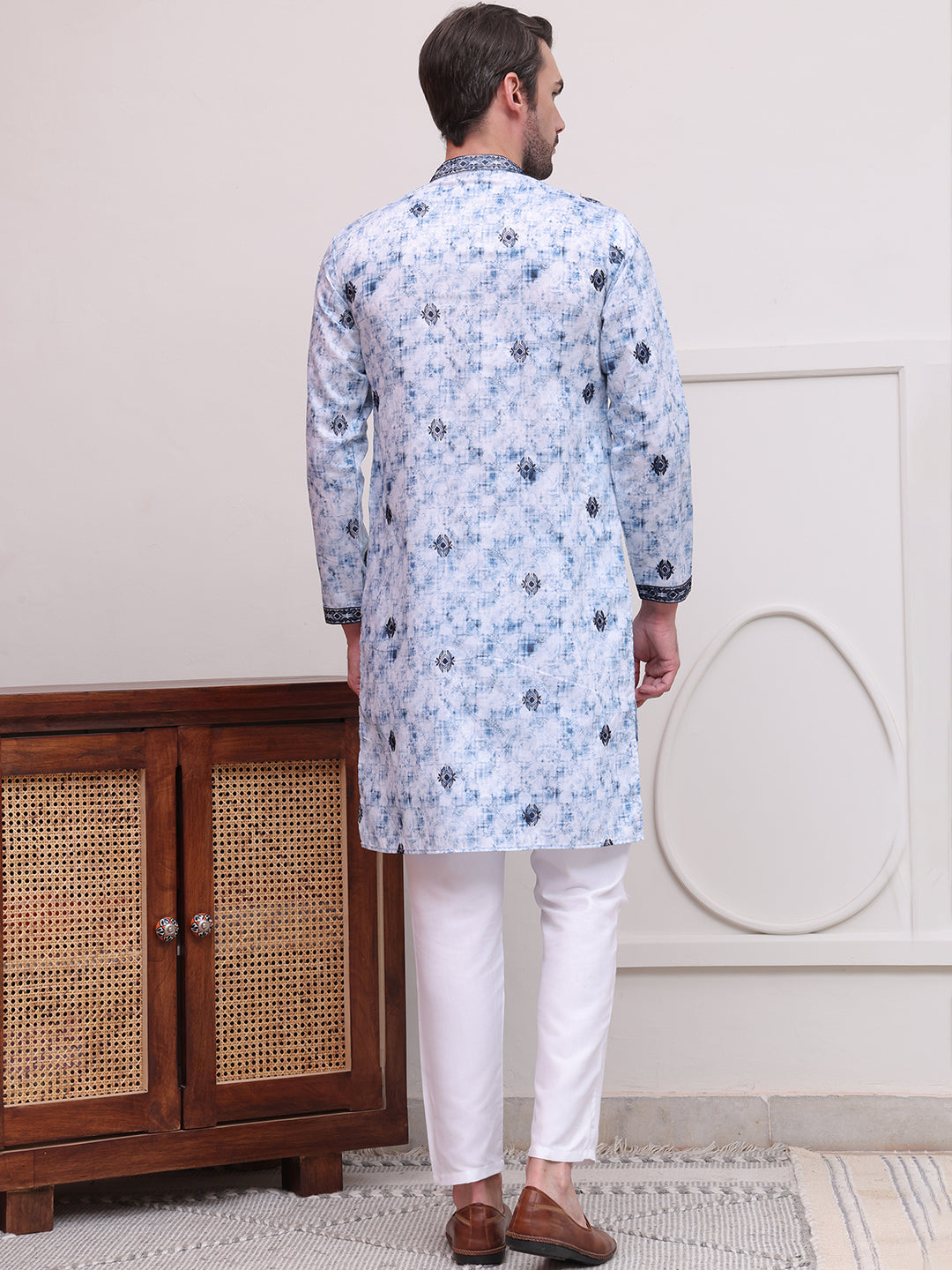 Stone Print With Embroidered kurta Set ( JOKP P 5103Blue )