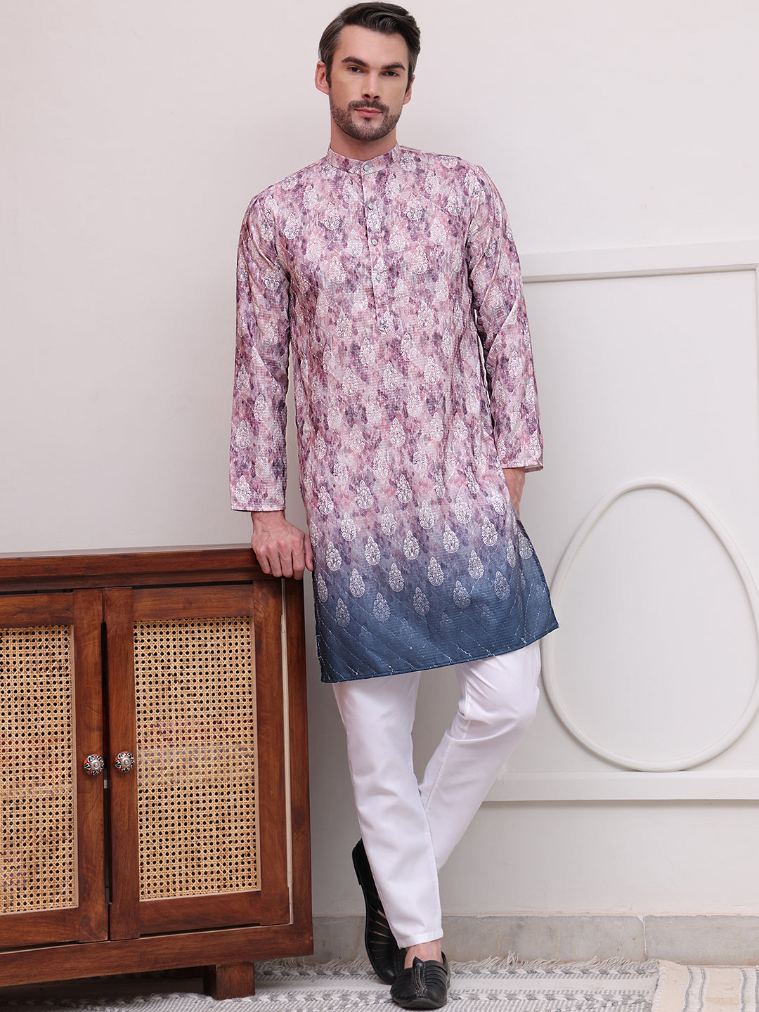Digital Printed Kurta Pyjama Set ( JOKP P 5104Magenta )