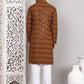 Sequin & Embroidered Kurta with Pyjamas ( JOKP P 5107Mustard ) [FF] [N-1]