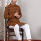 Sequin & Embroidered Kurta with Pyjamas ( JOKP P 5107Mustard ) [FF] [N-1]