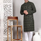 Sequin & Embroidered Kurta with Pyjamas ( JOKP P 5107Olive ) [FF] [N-1]