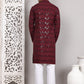 Sequin & Embroidered Kurta with Pyjamas ( JOKP P 5107Wine ) [FF] [N-1]