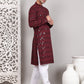 Sequin & Embroidered Kurta with Pyjamas ( JOKP P 5107Wine ) [FF] [N-1]