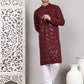 Sequin & Embroidered Kurta with Pyjamas ( JOKP P 5107Wine ) [FF] [N-1]